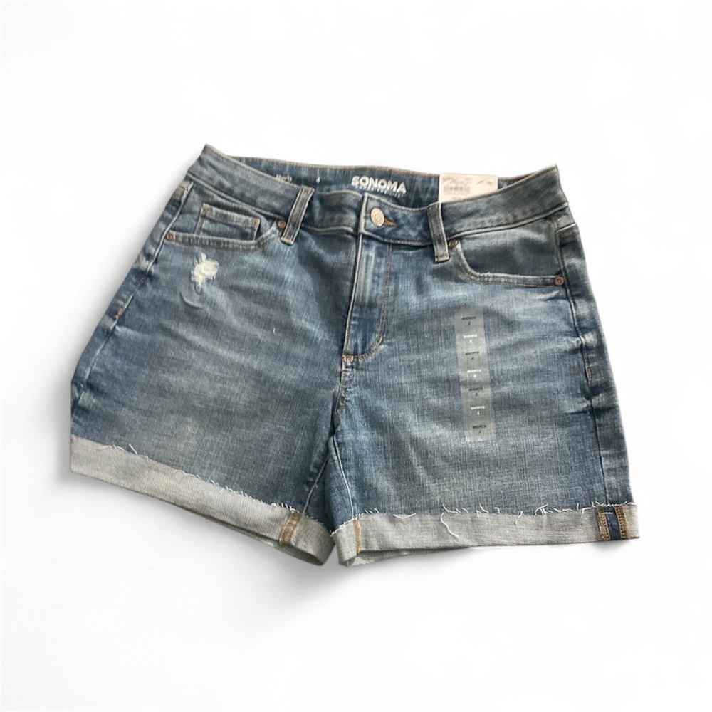 Sonoma Women's Distressed Blue Jean Shorts